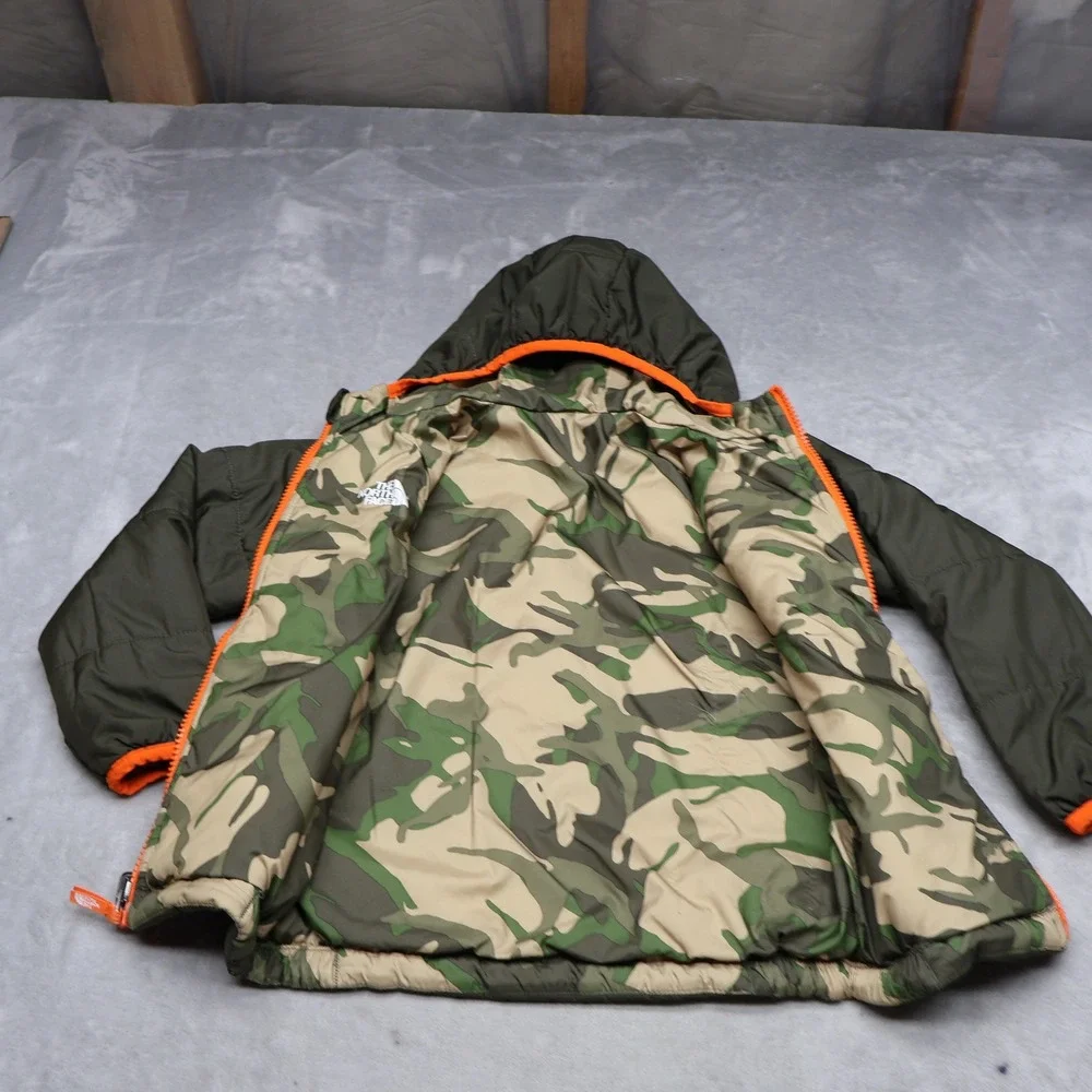 North Face Jacket Kids 4T Camo Reversible Puffer Full Zip Coat Winter Light Pack